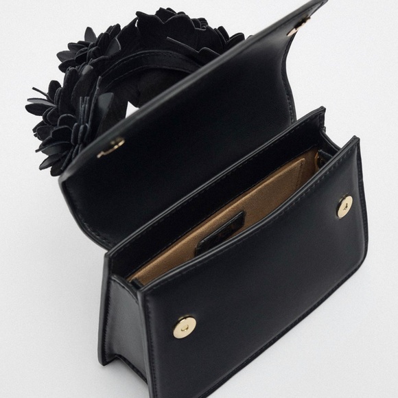 Zara Black Floral Bag - Picture 5 of 14